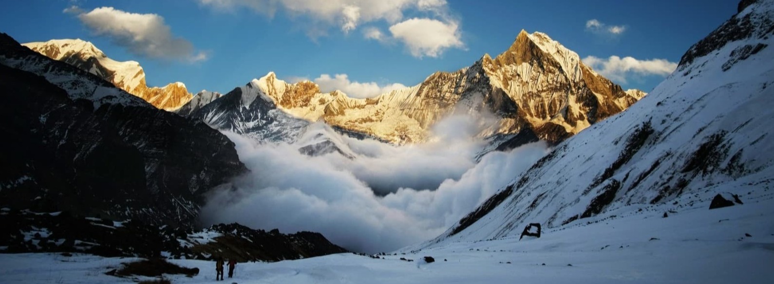 Stunning View of the Annapurna Base Camp in Winter