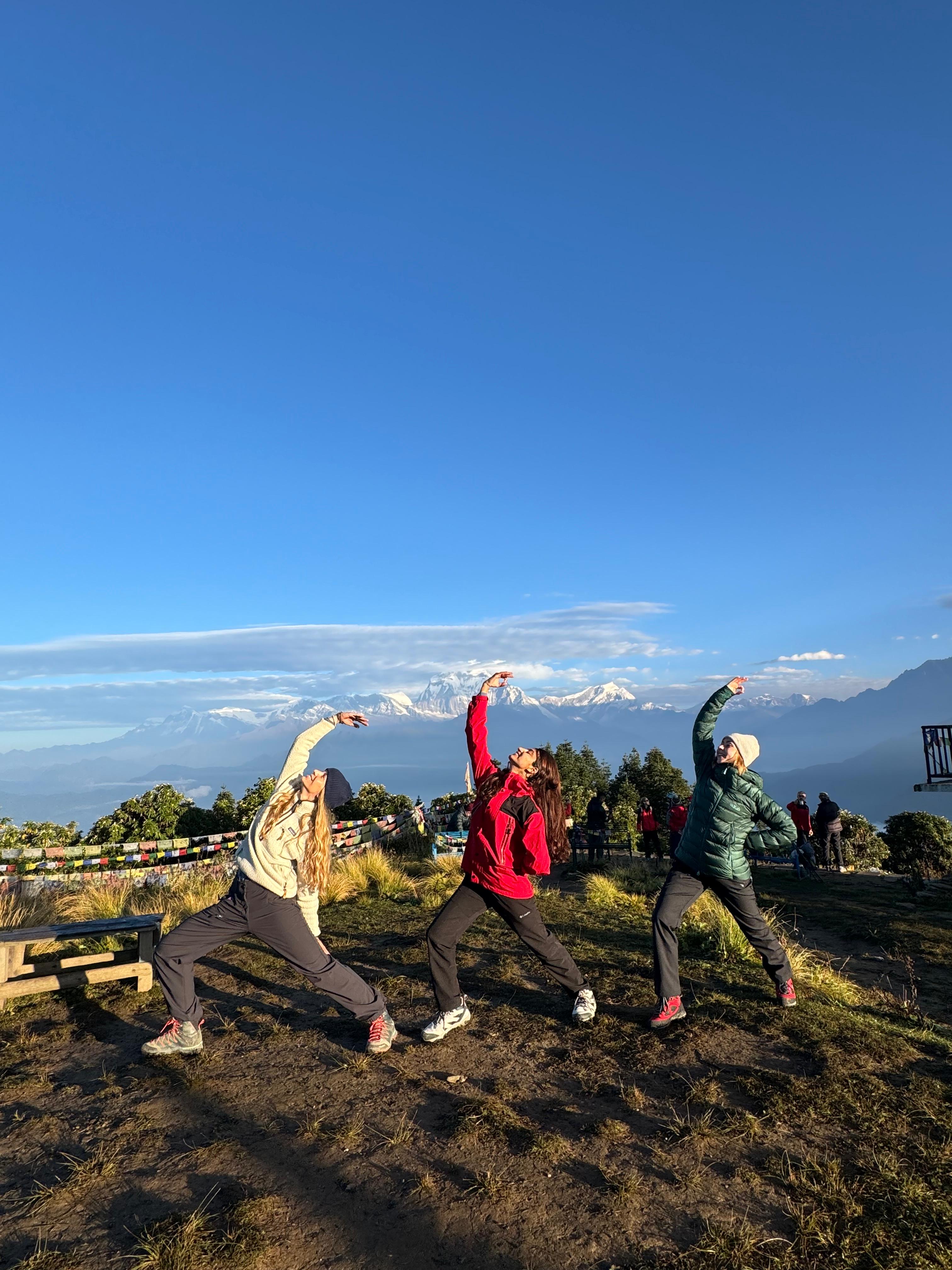 Sunrise Yoga at Poon Hill with Majestic Himalayan Backdrop